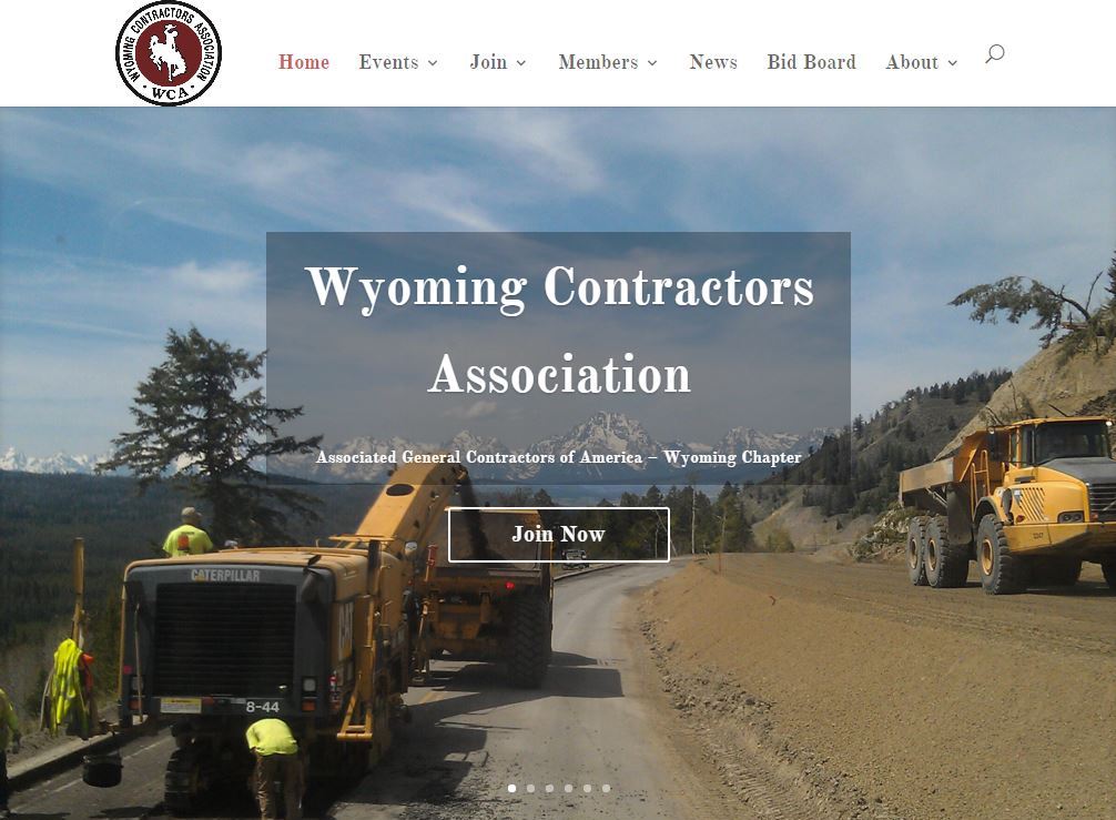 Wyoming Contractors Association website